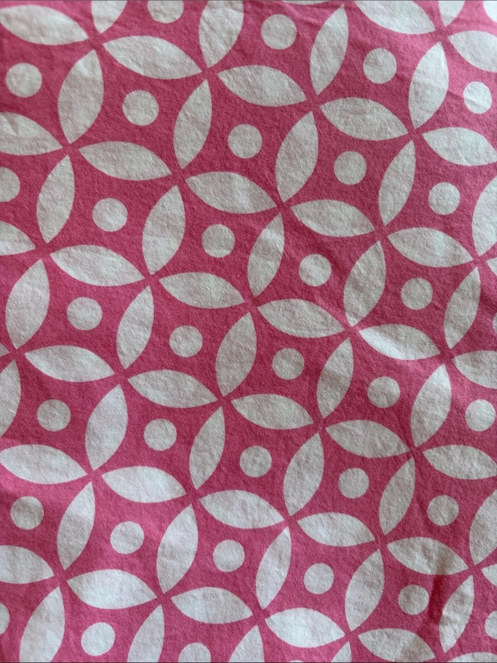 PB Teen Queen Sized 100% Cotton Pink/White Pattern Sheets